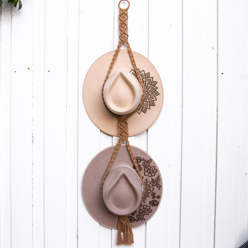 Tan Macrame Hat Hanger