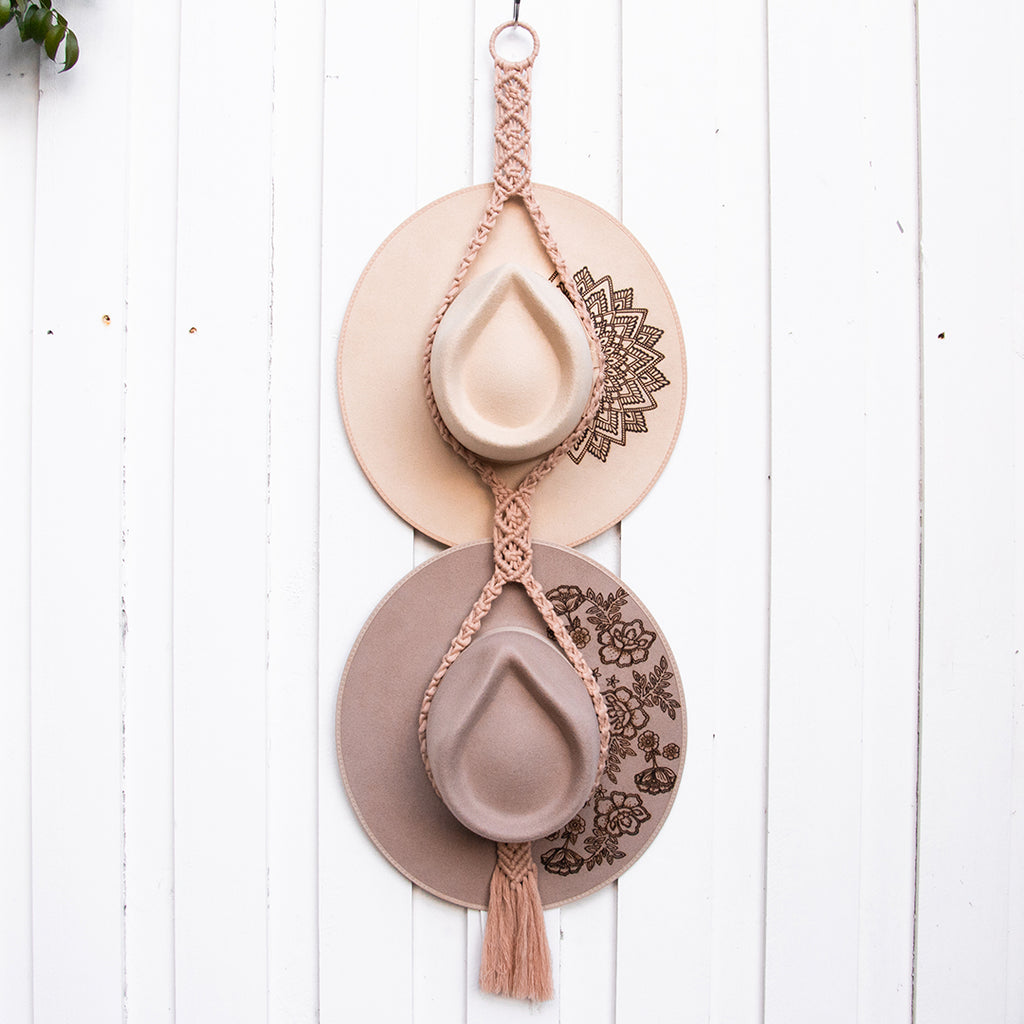 Dusty Pink Macrame Hat Hanger