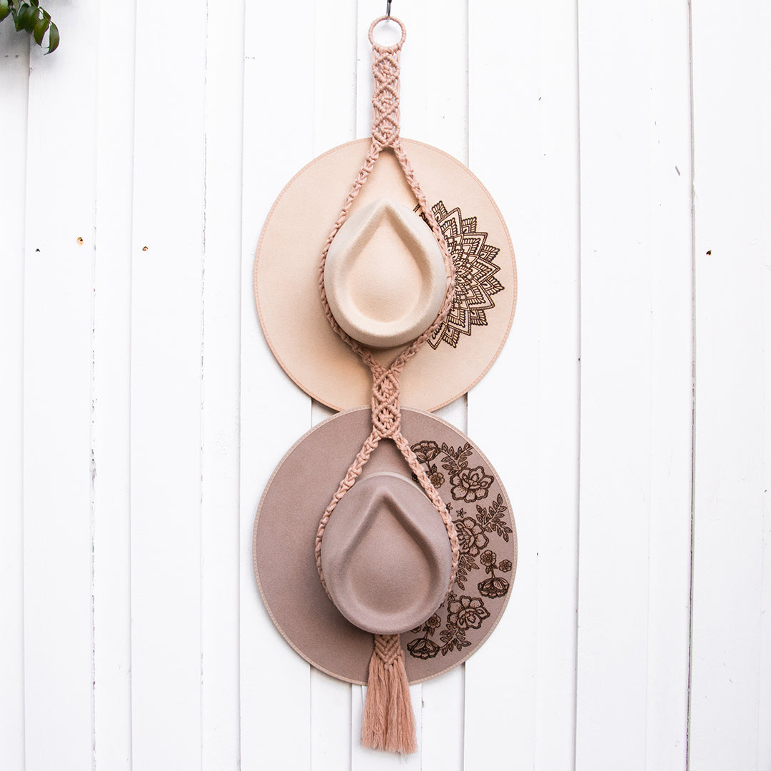 Dusty Pink Macrame Hat Hanger